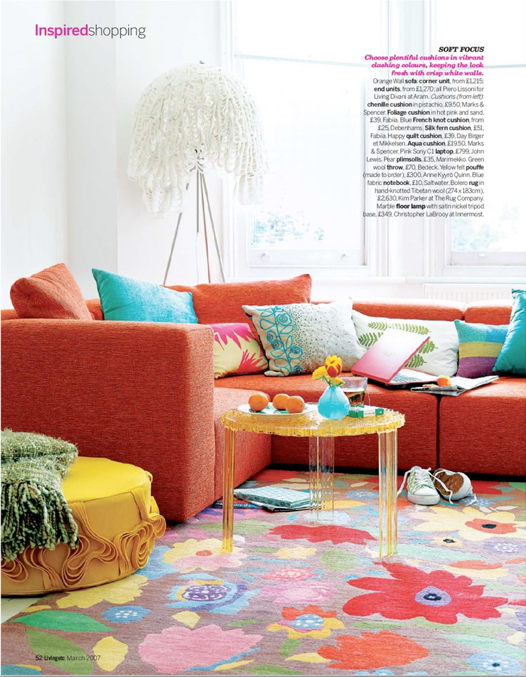 Living etc features the "Bolero" plush designer rug by Kim Parker