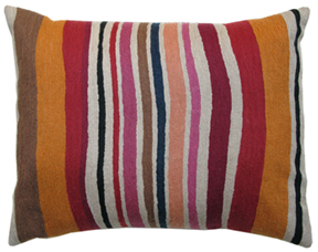 Cantaloupe Stripe designer pillow from the Kim Parker Home collection