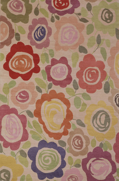 "Tea Roses" designer rug from the Kim Parker Home collection