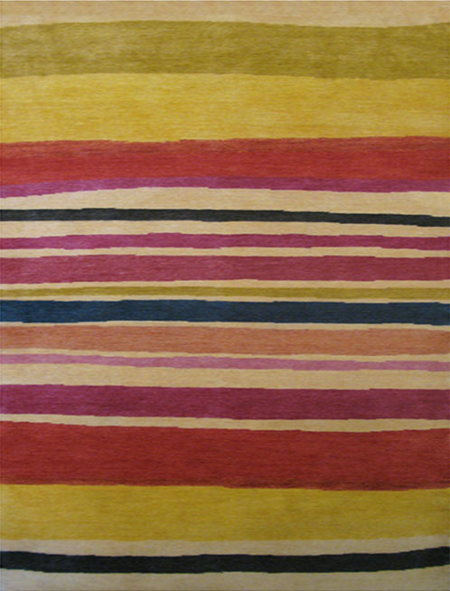 "Sunrise Stripe" designer rug from the Kim Parker Home collection
